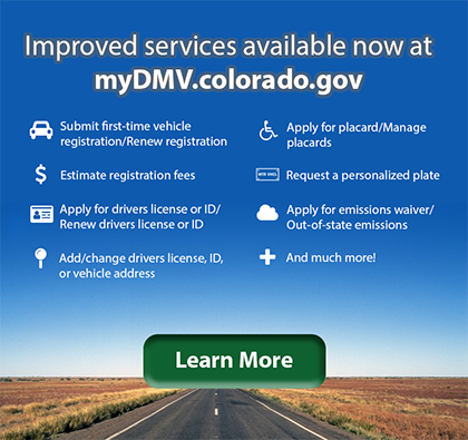 More services available now at myDMV.colorado.gov.