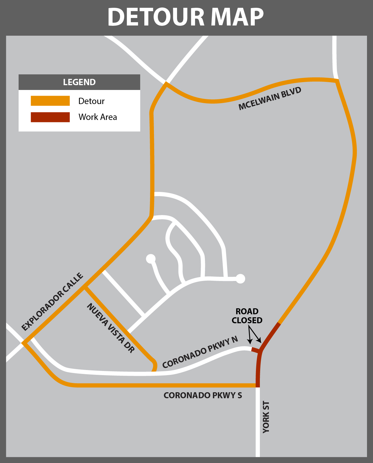 York St Phase II Detour Map