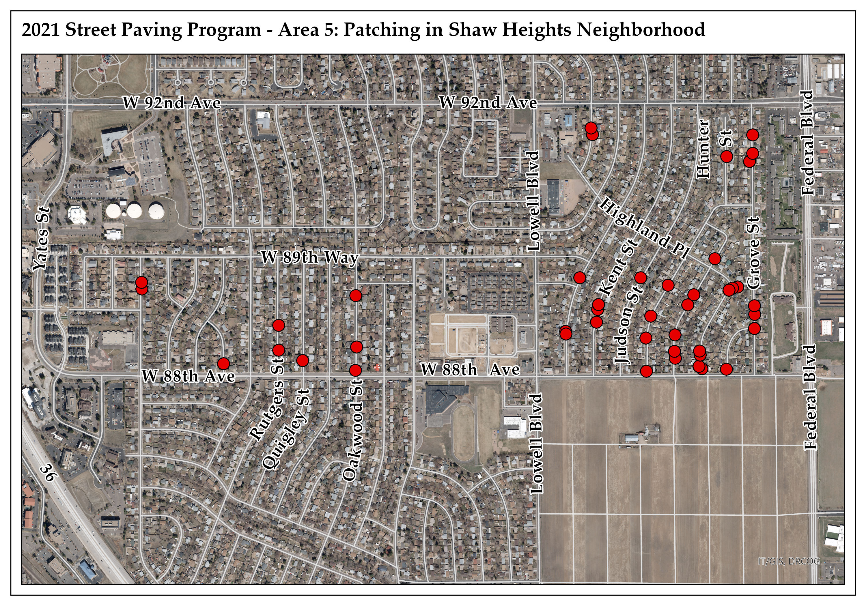 Area 5 – Patching in Shaw Heights neighborhood
