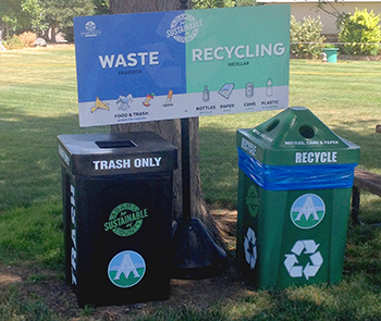 Waste stations at the Adams County Fair